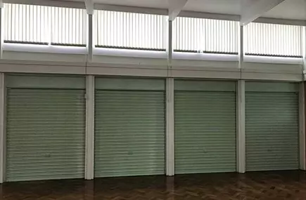 roller doors fitted in a commercial building
